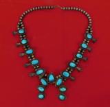Gorgeous Navajo Squash Blossom Necklace - 9 of 14