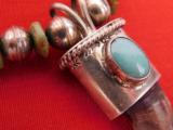 Early Navajo Bear Claw, Turquoise and Silver Necklace - 9 of 14