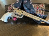 Colt 1st Gen .45 Colt Long 7 1/2”bbl Nickel: Engraved by D.W. Harris - 5 of 13