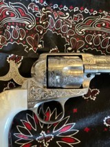 Colt 1st Gen .45 Colt Long 7 1/2”bbl Nickel: Engraved by D.W. Harris - 9 of 13