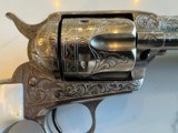 Colt 1st Gen SAA .45 Cal Engraved Nickel Gun - 8 of 13