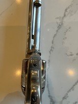 Colt 1st Gen SAA .45 Cal Engraved Nickel Gun - 5 of 13