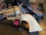 Colt 1st Gen SAA .45 Cal Engraved Nickel Gun - 2 of 4