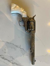 Colt 1st Gen SAA .45 Cal Engraved Nickel Gun - 6 of 13