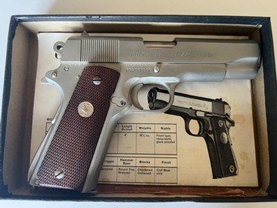 Very Rare Colt Combat Commander .45 Satin Nickel. NIB