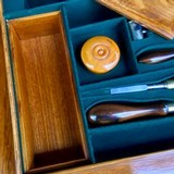 Extraordinarily Mint and Rare James Purdey Hammer Gun Case with Original Accessories for Charles Gordon - 12 of 15