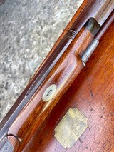 FINE JOHN BLISSETT 14 BORE SINGLE BARREL PERCUSSION SPORTING GUN, ORIGINAL MAKER'S CASE WITH TRADE LABEL - 4 of 15