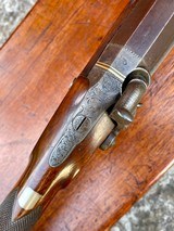 FINE JOHN BLISSETT 14 BORE SINGLE BARREL PERCUSSION SPORTING GUN, ORIGINAL MAKER'S CASE WITH TRADE LABEL - 6 of 15