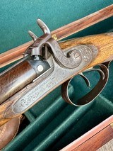 Cased WESTLEY RICHARDS 15 Bore Double Percussion Sporting Gun with RARE 26” Factory Barrels and Accessories - 3 of 14