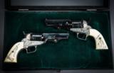 1950's Colt Custom Built Revolvers Silverplated engraved with Scrimshawed Ivory Grips - 4 of 5