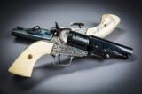 1950's Colt Custom Built Revolvers Silverplated engraved with Scrimshawed Ivory Grips - 3 of 5