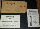 BROWNING A-5 owner's manual and additional papers - 1 of 1