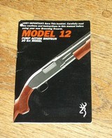BROWNING
model 12, 20 gauge factory owner's manual