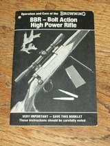 Original owner's manual BROWNING BBR rifle - 1 of 1