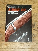 Original factory BROWNING owner's manual for A-Bolt 22 - 1 of 1