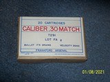 CALIBER .30 MATCH GI issue .30-06 ammo, made 1957 - 2 of 2