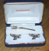 BROWNING superposed tie clip and cuff links, new in box - 1 of 1