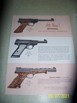 BROWNING quad fold ad, "ALL NEW ! .22 Automatic Pistols" - 1 of 2