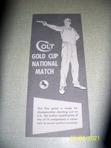 COLT Gold Cup National Match owner's manual - 2 of 2
