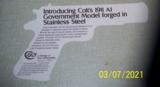 COLT 1911 series 80 in stainless steel, introduction, die cut paper - 2 of 2