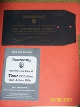 BROWNING T Bolt manual, with envelope & parts sheet - 1 of 2