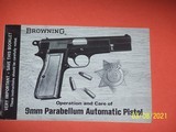 Browning manual for 9mm Parabellum Automatic pistol, dated 1972 - 1 of 1