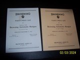 BROWNING Superposed and Auto 5 parts price lists 1950