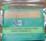 Original Factory Colt Series Government MK IV Series 70 Model O Pistols Manual NOT a Reproduction - 1 of 4