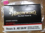 Original Factory Browning Hi-Power 9mm & 40 S&W Single Action Pistol Manual NOT a Reproduction - 2 of 4