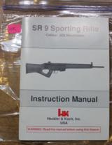 Original Factory Heckler & Koch SR 9 Sporting Rifle Instruction Manual NOT a Reproduction - 1 of 8