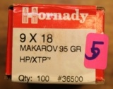 Two (2) Boxes of 100 count 9x18 Makarov Bullets Hornady Bullets 95 Gr HP/XTP # 36500 - 5 of 8