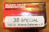 100 rounds of Black Hills 38 Special Plus P 100 Grain Xtreme Defense Handgun or Pistol Ammunition - 2 of 6