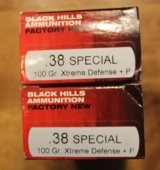 100 rounds of Black Hills 38 Special Plus P 100 Grain Xtreme Defense Handgun or Pistol Ammunition - 1 of 6