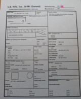 Harrington & Richardson M1 Garand See Data Sheets HRA CMP Certificate Original TE 3.0 MW 1.0 30.06 - 2 of 25