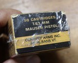 Century 7.63 MM Mauser Pistol 50 Cartridges in box. Appears Unopened. - 6 of 10