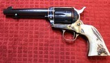 Colt Single Action Army Blue with Case Hardened w Stag Grips 357 Magnum 5" Barrel P1650 - 8 of 25