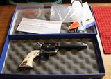 Colt Single Action Army Blue with Case Hardened w Stag Grips 357 Magnum 5" Barrel P1650 - 2 of 25