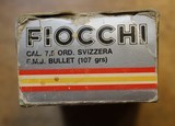 Fiocchi 7.5 Ordnance Svizzera 107 grain FMJ ammo for the Swiss 7.5 Nagant revolver. 45 Rounds NOT 50 - 2 of 6