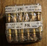 FN OXYLESS NON MERCURIC 30 CART .38 ORDIN marked packages.5 of 30 round or 150 rounds for 38 S&W - 3 of 11