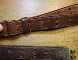 Original U.S. WWII M1907 Pattern Boyt 1943 Leather Sling with Blackened Brass Hardware For M1 Garand - 15 of 25