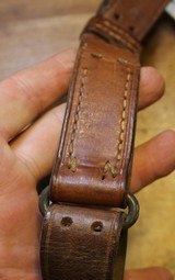 Original U.S. WWII M1907 Pattern Boyt 1942 0r 43 Leather Sling with Brass Hardware for M1 Garand - 20 of 25