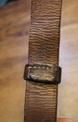 Original U.S. WWII M1907 Pattern Boyt 1942 0r 43 Leather Sling with Brass Hardware for M1 Garand - 23 of 25
