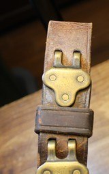 Original U.S. WWII M1907 Pattern Boyt 1942 Leather Sling with Brass Hardware for M1 Garand - 11 of 25