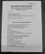 Rogers Precision Colt 1911 45 ACP 2005 Build by Chuck Rogers Fully Documented - 3 of 11