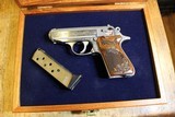 Walther Arms PPK/S Engraved 380 ACP 3.35" 7+1 Wood Grips and Walnut Walther Display Case - 2 of 25