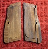 Original Factory Browning Hi Power BHP Walnut Grips for 9mm or 40 S&W or Similar Firearm - 2 of 4