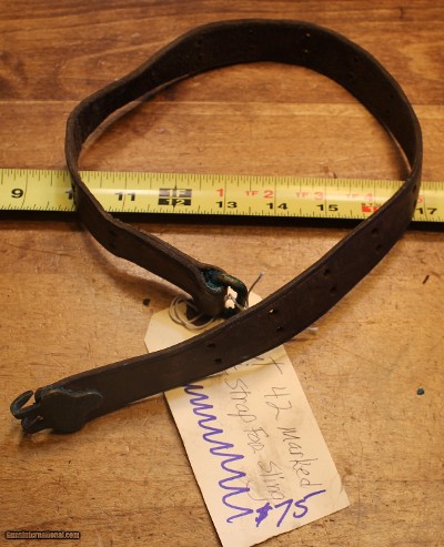 Original U.S. WWII M1907 Pattern Boyt 42 Leather Short Sling Section with Brass Hardware for M1 Garand