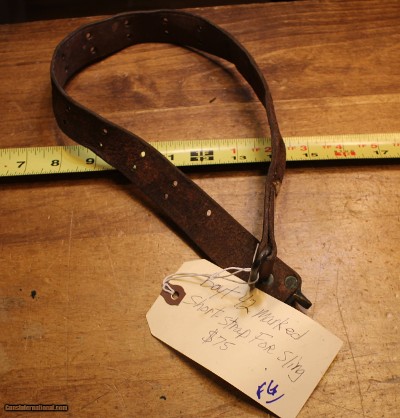 Original U.S. WWII M1907 Pattern Boyt 42 Leather Short Sling Section with Brass Hardware for M1 Garand