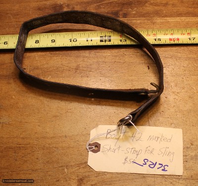 Original U.S. WWII M1907 Pattern Boyt 42 Leather Short Sling Section with Brass Hardware for M1 Garand