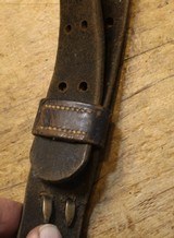 WW2 USGI Original U.S. WWII M1907 Leather Sling marked Boyt 42 with a Bent Hook - 22 of 25